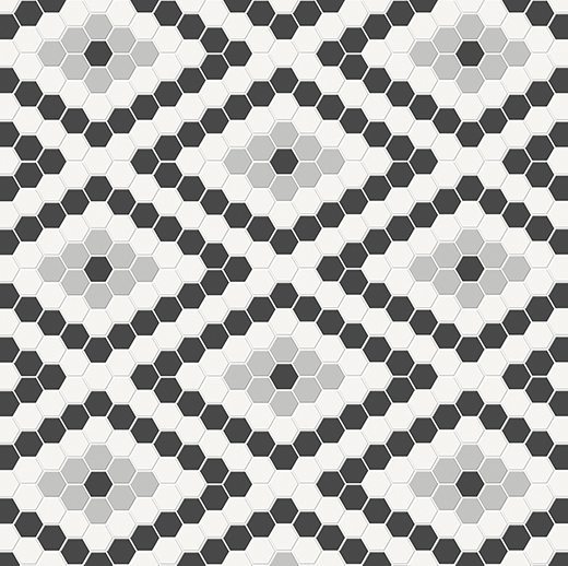 Simplicity Loft Grey Matte Diamond Mosaic Midnight Blend | Glazed Porcelain | Floor/Wall Mosaic