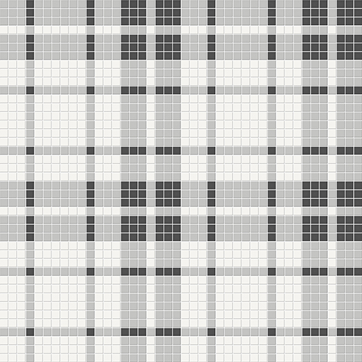 Simplicity Loft Grey Matte Plaid Mosaic Midnight Blend | Glazed Porcelain | Floor/Wall Mosaic