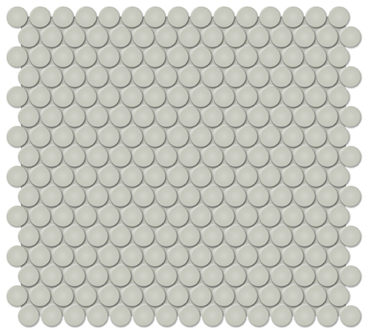 Simplicity Soft Sage Glossy .75" Penny Round (12"x12" Mosaic Sheet) | Glazed Porcelain | Floor/Wall Mosaic