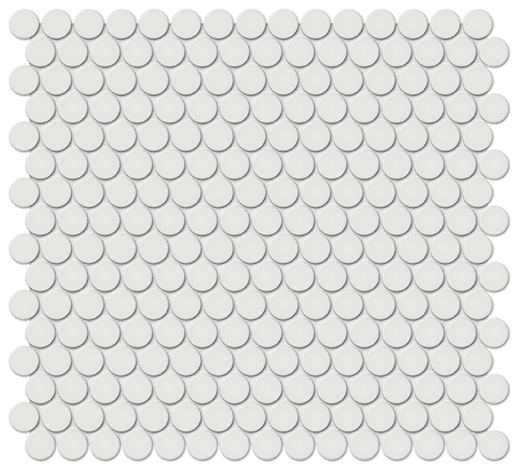 Simplicity Vintage Grey Matte .75" Penny Round (12"x12" Mosaic Sheet) | Glazed Porcelain | Floor/Wall Mosaic