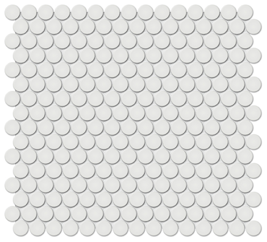 Simplicity Vintage Grey Matte .75" Penny Round (12"x12" Mosaic Sheet) | Glazed Porcelain | Floor/Wall Mosaic