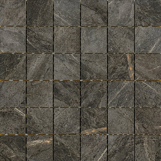 Soapstone Black Matte 2"x2" Mosaic | Through Body Porcelain | Floor/Wall Mosaic