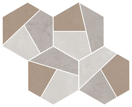 Space Avenue A Gray Matte Warm Mix | Color Body Porcelain | Floor/Wall Decorative Mosaic