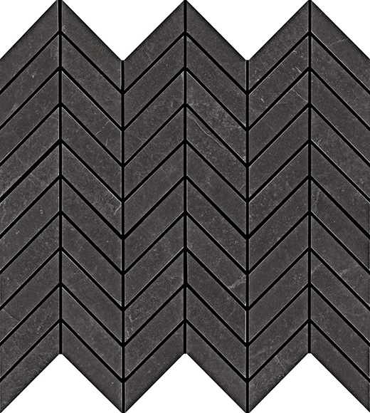 Stanton Black Matte Freccia Mosaic | Color Body Porcelain | Floor/Wall Mosaic