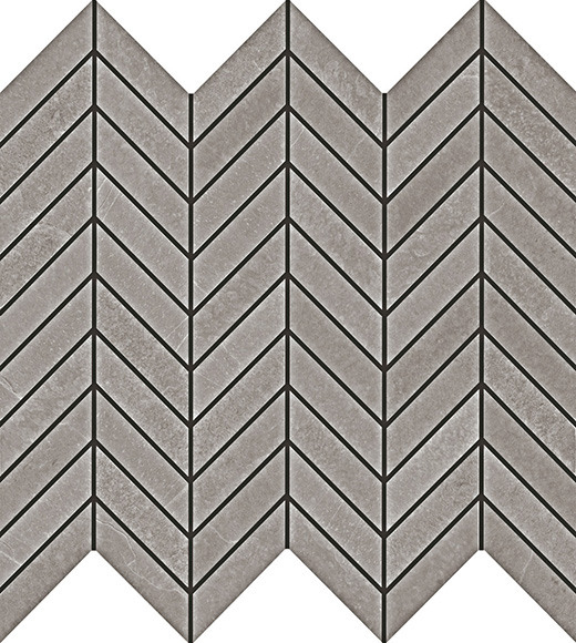 Stanton Gray Matte Freccia Mosaic | Color Body Porcelain | Floor/Wall Mosaic