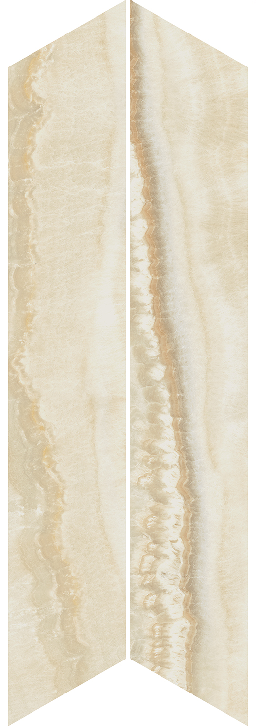 Stature Onice Cream Soft 3.75"x21.25" Chevron | Color Body Porcelain | Floor/Wall Tile