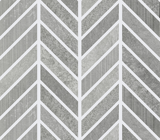 Outlet Stowe Cenere - Outlet Mixed 12"x15" Sheet Chevron Mosaic Slate Look | Color Body Porcelain | Floor/Wall Mosaic
