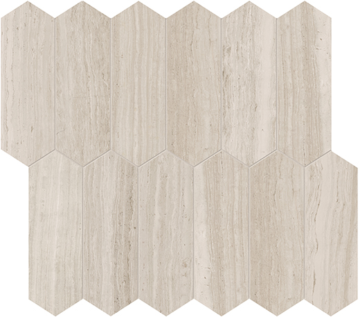 Strada Mist (Limestone) Honed 2"x6" Picket | Limestone | Floor/Wall Mosaic