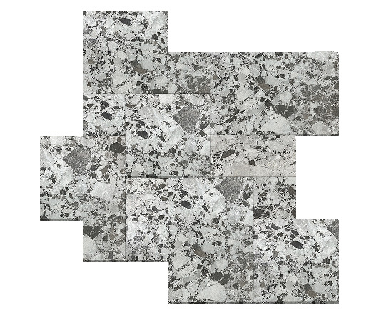 Terrazzo Grey Terrazzo Grey Sandblasted/Acid Washed French Pattern 3cm Paver | Marble | Outdoor Paver