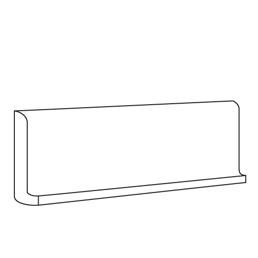 Tonalita White Matte 4"x8" Cove Base | Porcelain | Trim