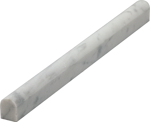 Tumbled Natural Stone Bianco Carrara Lightly Tumbled .58"x9" Pencil Liner | Marble | Trim