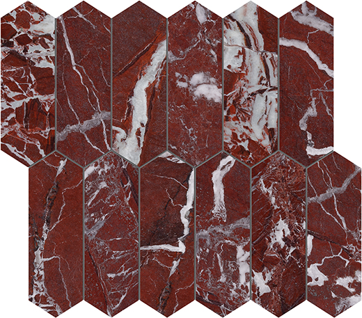 T-scano Rosso T-scano Rosso Polished 2"x6" Picket | Marble | Floor/Wall Mosaic
