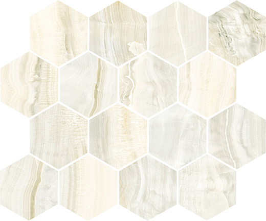 Velino Beige Natural 3" Hexagon Mosaic | Glazed Porcelain | Floor/Wall Mosaic