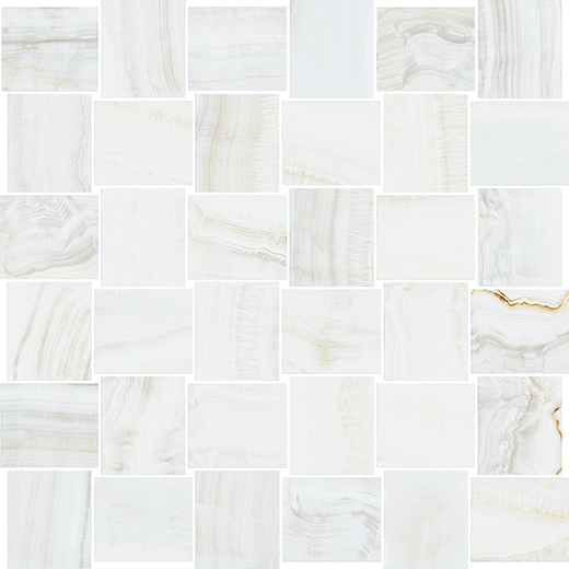 Velino Bianco Natural 2"x2" Intreccio Mosaic | Glazed Porcelain | Floor/Wall Mosaic