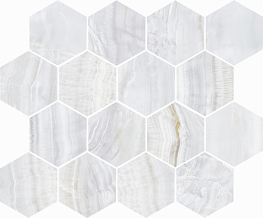 Velino Grigio Natural 3" Hexagon Mosaic | Glazed Porcelain | Floor/Wall Mosaic