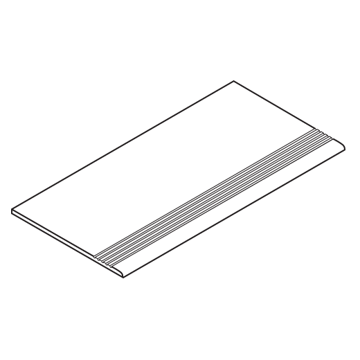Villa Mini White Matte 12"X24" Stairtread | Through Body Porcelain | Trim