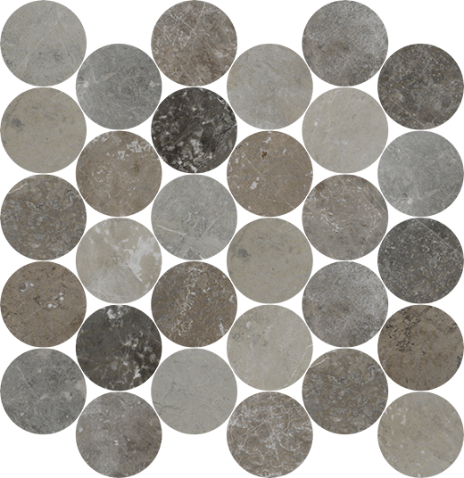 Willis Estate Matte 2.5" (12"x12" Circle Mosaic Sheet) | Color Body Porcelain | Floor/Wall Mosaic