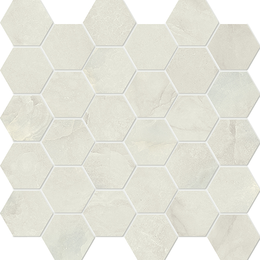 Wisp Azzuro Polished 2" Hexagon | Color Body Porcelain | Floor/Wall Mosaic