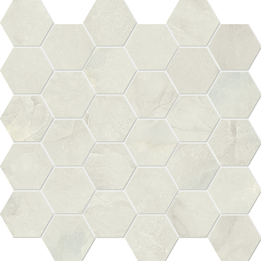 Wisp Azzuro Polished 2" Hexagon | Color Body Porcelain | Floor/Wall Mosaic