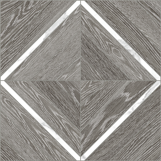 Woodstock Grey Ridge Matte 16"x16" Deco Grey Ridge w/ Statuario | Glazed Porcelain | Floor/Wall Decorative