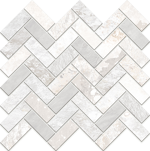 Wynn Milk Natural 1"x4" Chevron Mosaic | Glazed Porcelain | Mosaic