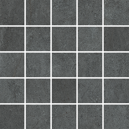 Yara Torrent Black Matte 2"x2" (12"x12" Mosaic Sheet) | Color Body Porcelain | Floor/Wall Mosaic