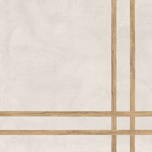 Outlet Zephyr Bianco Matte 24"X24" 4 Line Deco Bianco | Color Body Porcelain | Floor/Wall Decorative