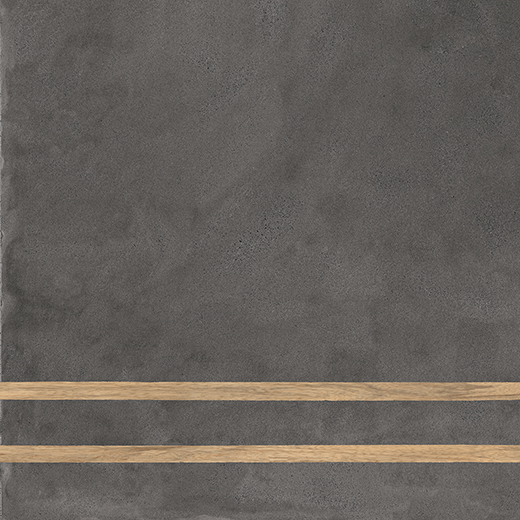 Outlet Zephyr Nero Matte 24"X24" 2 Line Deco Nero | Color Body Porcelain | Floor/Wall Decorative