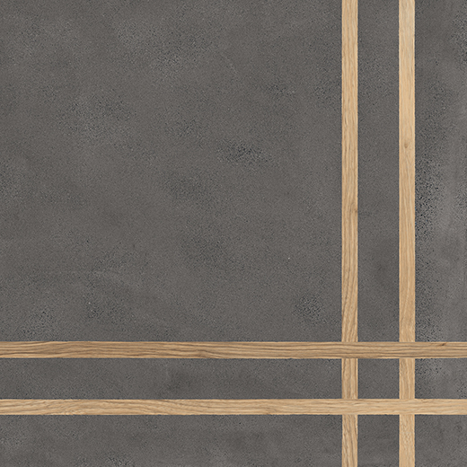 Outlet Zephyr Nero Matte 24"X24" 4 Line Deco Nero | Color Body Porcelain | Floor/Wall Decorative